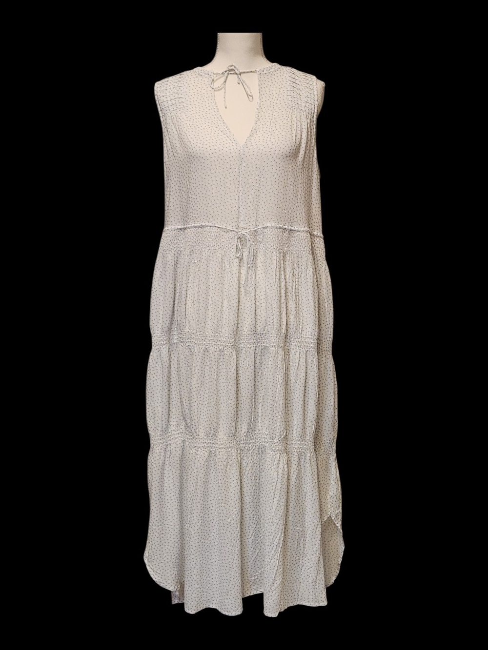 James Perse Sleeveless Tiered Micro Paisley Maxi Dress Bohemian  Cottagecore 12